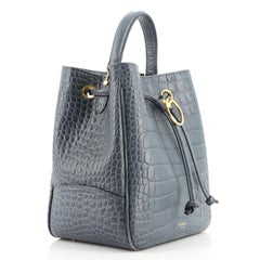 Mulberry Hampstead Bucket Bag Crocodile Embossed Leather Medium