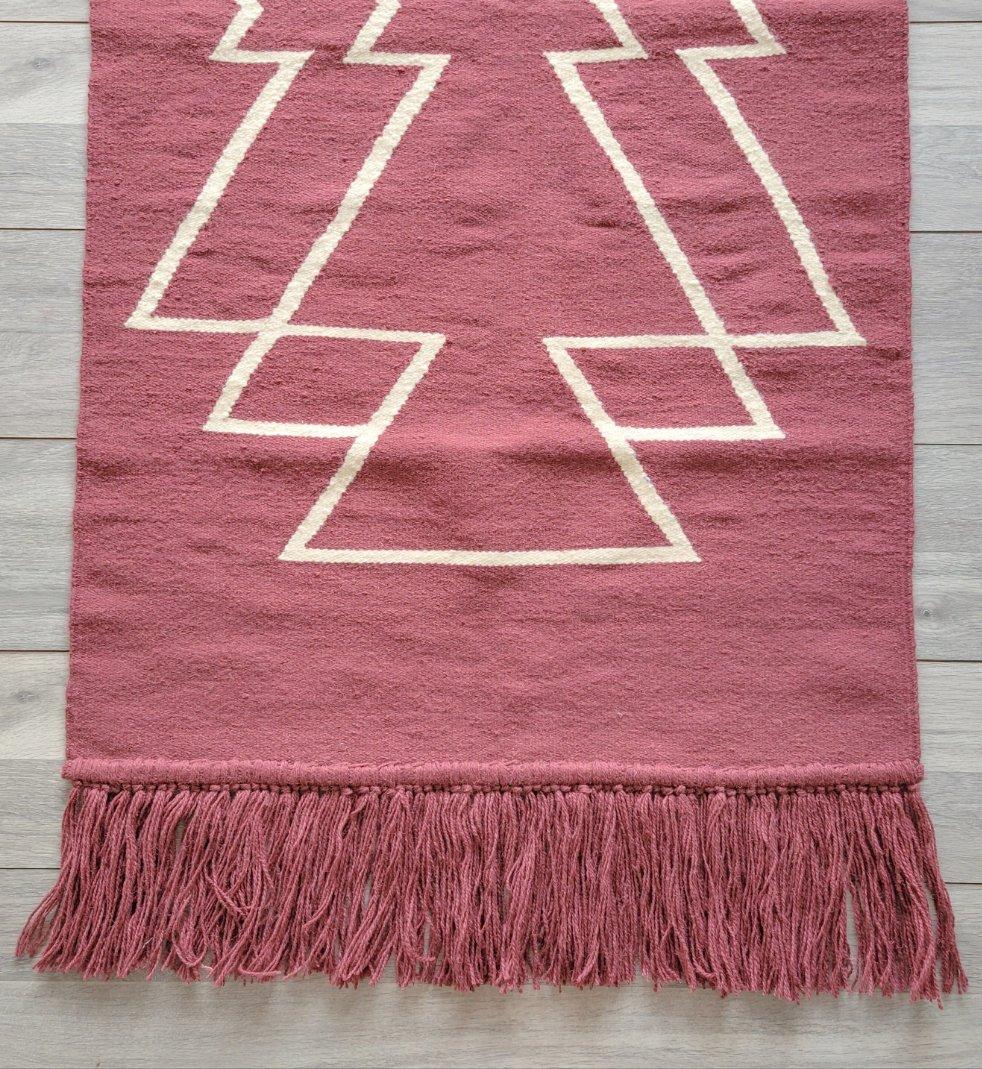 Bohemian Mulberry Handwoven Kilim Rug For Sale