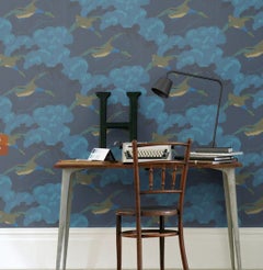 Papel pintado Mulberry Home 'Patos voladores', Índigo Revestimiento de pared