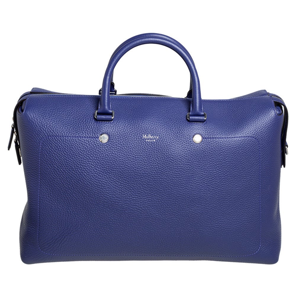 Mulberry Indigo Leder City Weekender Duffel Tasche
