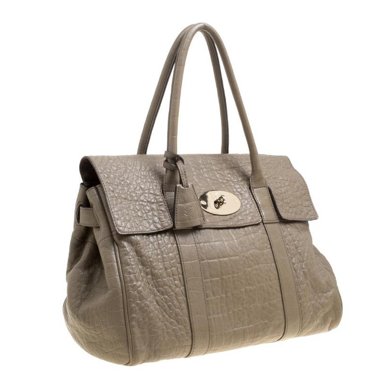Mulberry Khaki Brown Leather Bayswater Satchel For Sale at 1stDibs