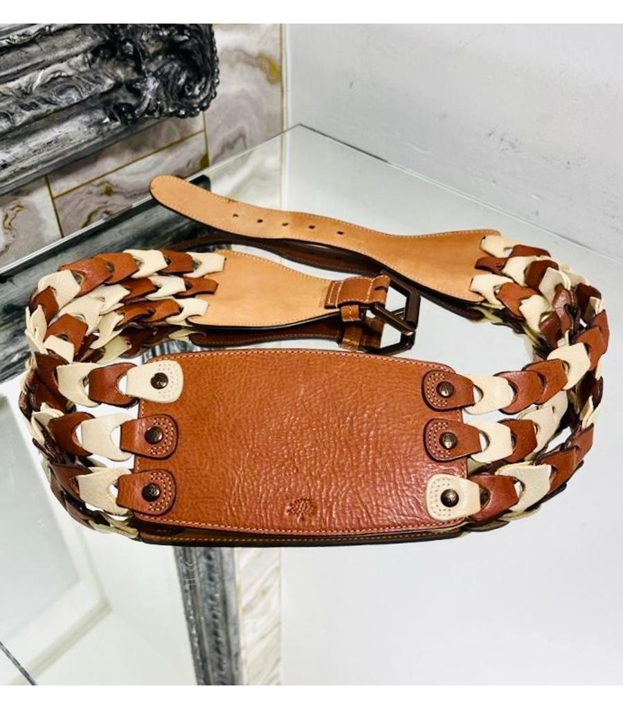 Brown Mulberry Leather Cinch Belt For Sale