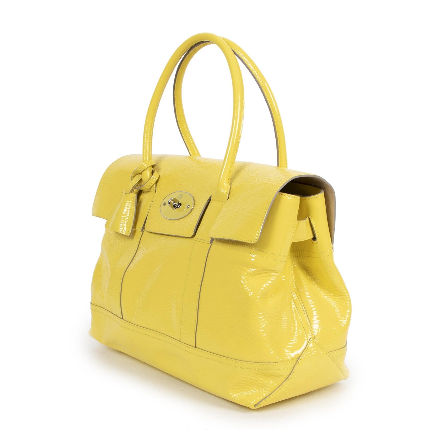 yellow patent leather purse