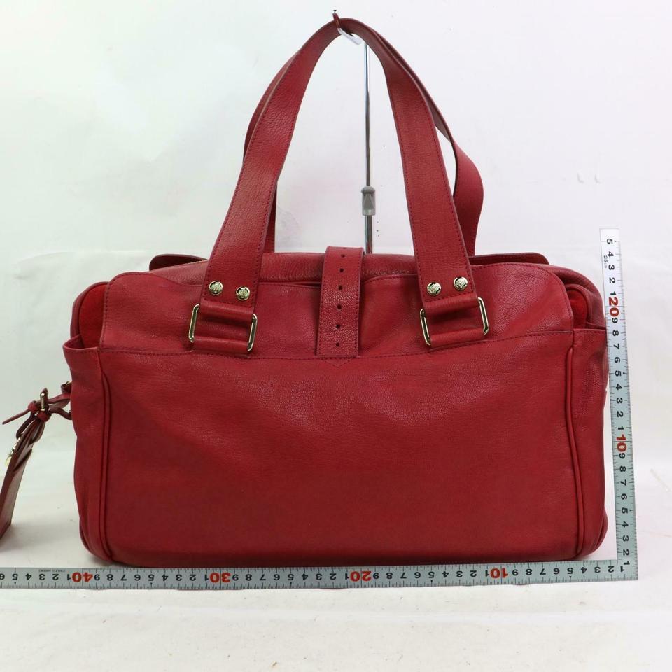 Mulberry Mabel 871392 Red Leather Shoulder Bag In Good Condition In Dix hills, NY