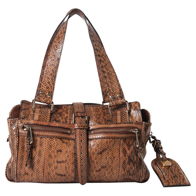 Mulberry Mable Brown Python Bowling Bag For Sale at 1stDibs