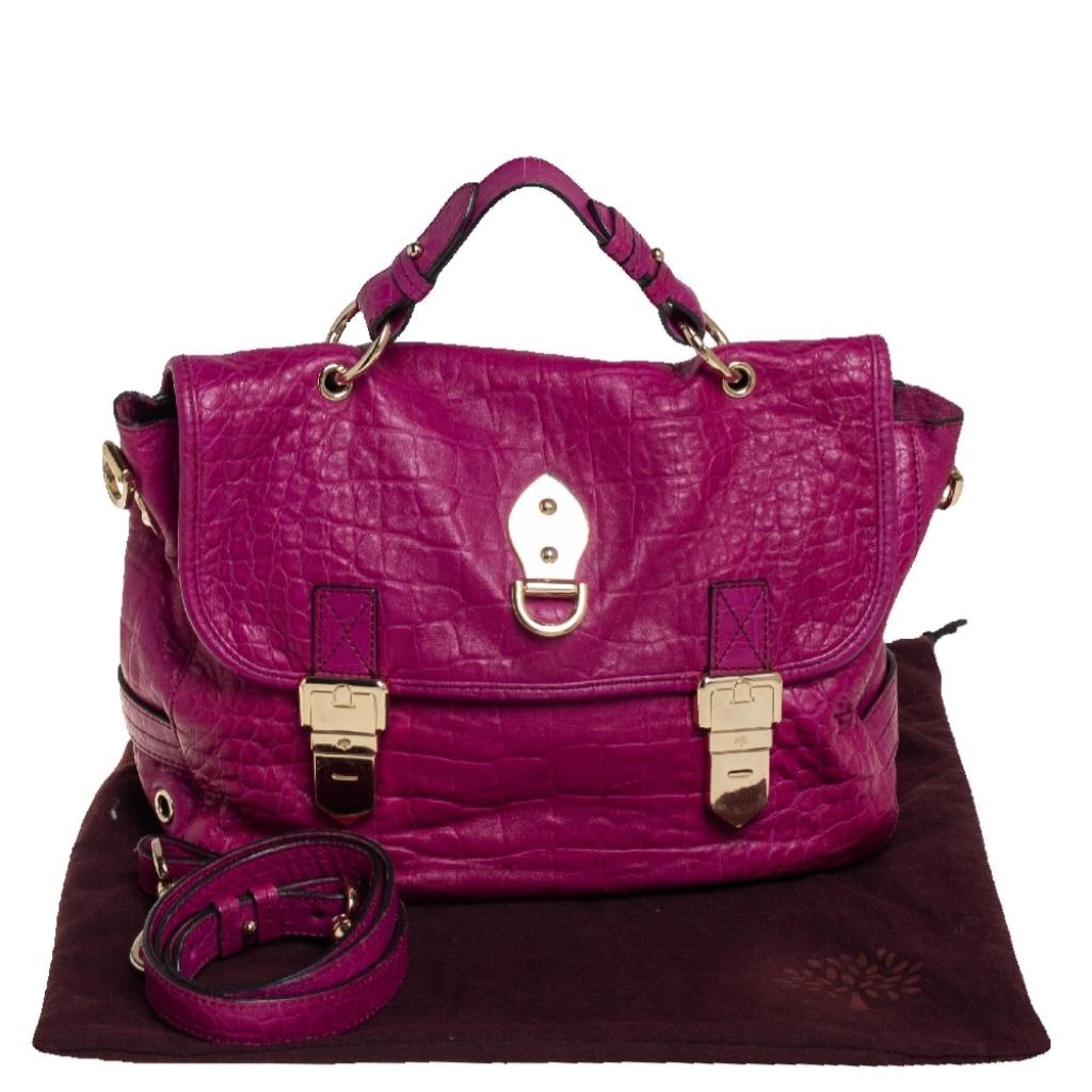 Mulberry Magenta Purple Leather Tillie Top Handle Bag 4