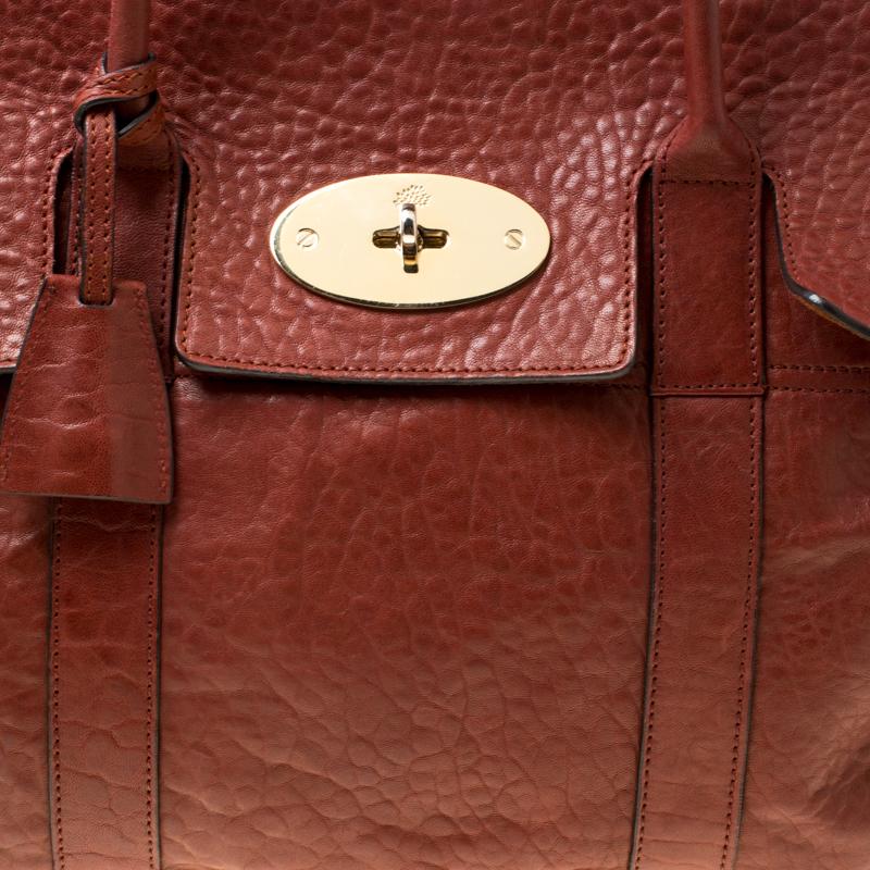 Mulberry Mahogany Textured Leather Bayswater Satchel 5