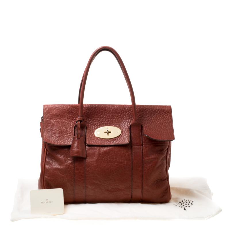 Mulberry Mahogany Textured Leather Bayswater Satchel 6