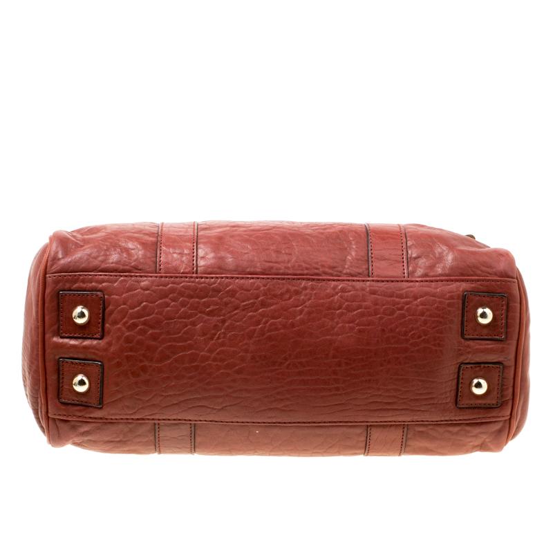 Mulberry Mahogany Textured Leather Bayswater Satchel In Excellent Condition In Dubai, Al Qouz 2