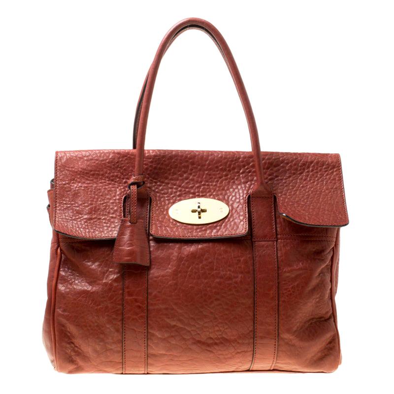 Mulberry Mahogany Textured Leather Bayswater Satchel