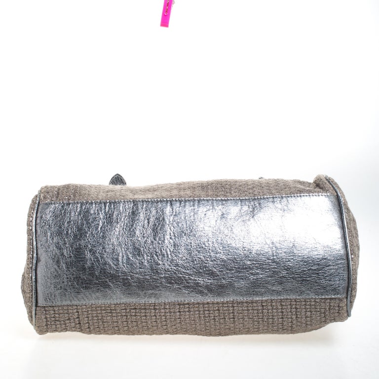 Mulberry Metallic Woven Fabric and Leather Alexa Top Handle Bag at 1stDibs