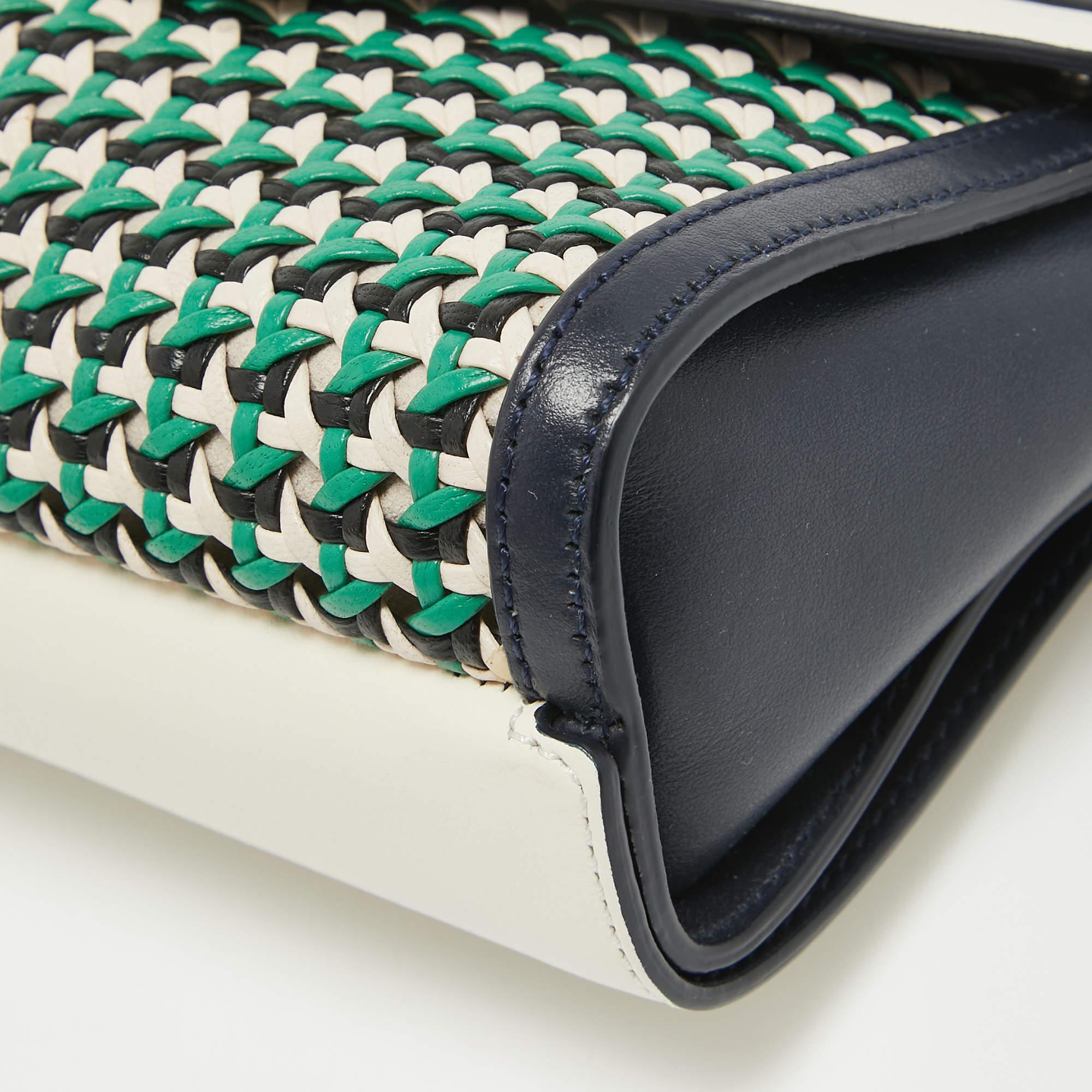 Mulberry Multicolor Leather Woven Delphie Duo Flap Shoulder Bag 6