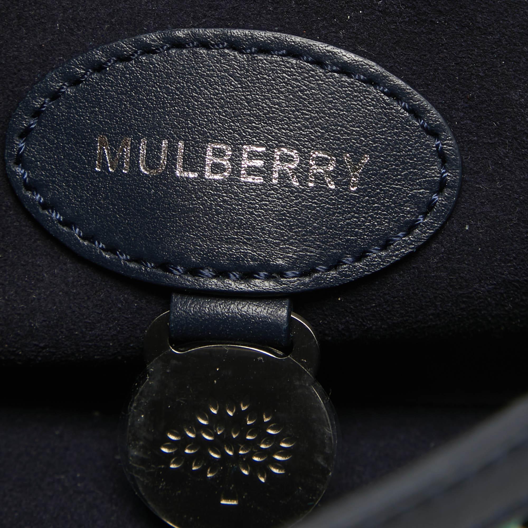 Mulberry Multicolor Leder gewebte Delphie Duo Umhängetasche mit Klappe im Angebot 4