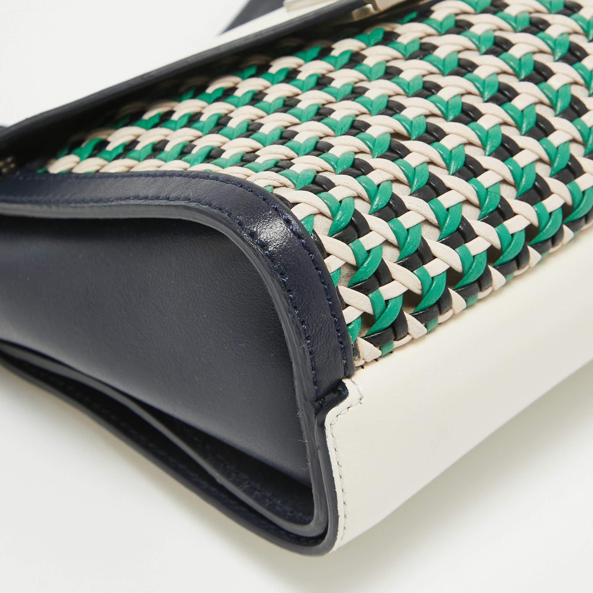 Mulberry Multicolor Leather Woven Delphie Duo Flap Shoulder Bag 5