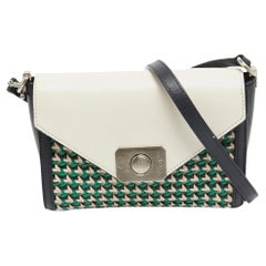Mulberry Multicolor Leather Woven Delphie Duo Flap Shoulder Bag