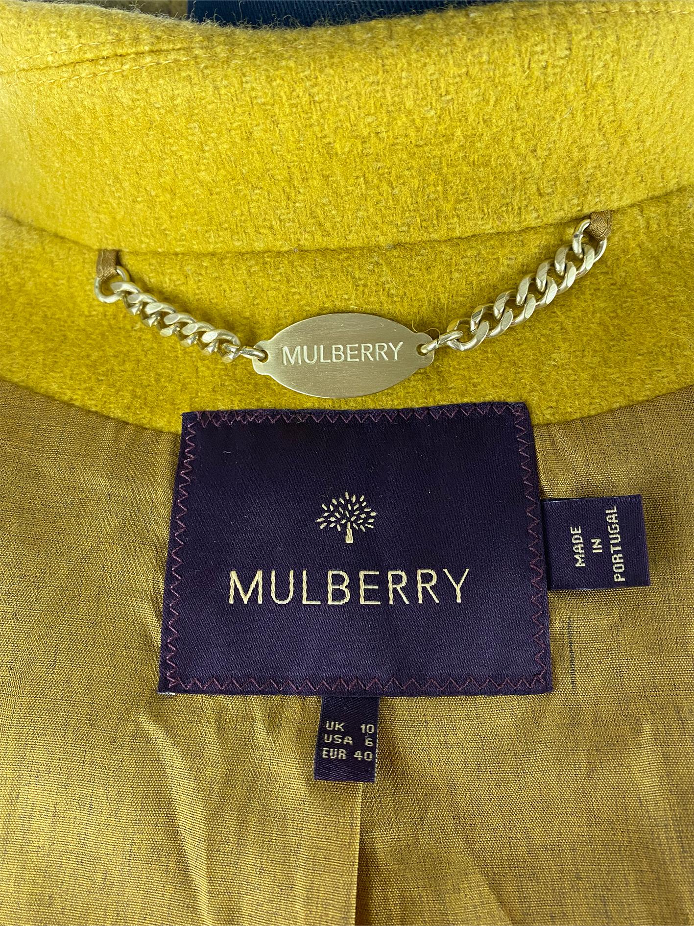 Women's Mulberry Mustard Yellow Wool Jacket For Sale