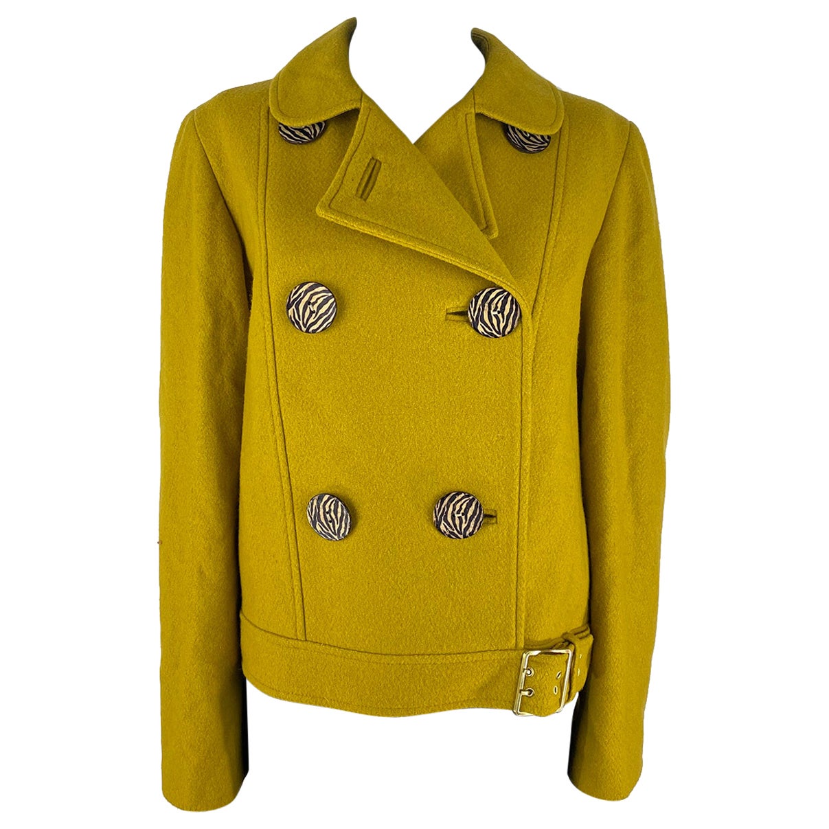 Chaqueta de lana amarilla mostaza Mulberry