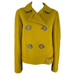 Chaqueta de lana amarilla mostaza Mulberry