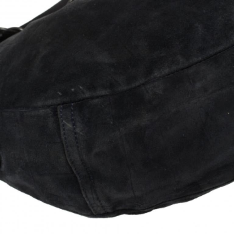 Mulberry Navy Blue Croc Effect Suede Daria Shoulder Bag For Sale 4