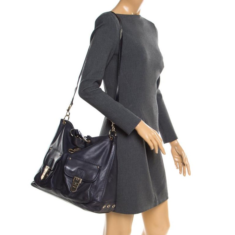 Mulberry Navy Blue Leather Tillie Top Handle Bag For Sale at 1stDibs