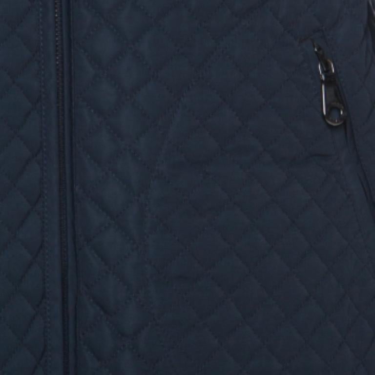 Mulberry Navy Blue Quilted Zip Front Hooded Jacket L en venta 1