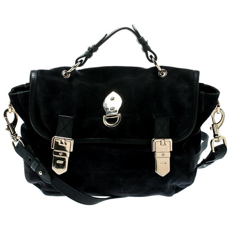 Mulberry Navy Blue Suede and Leather Tillie Top Handle Bag For Sale at