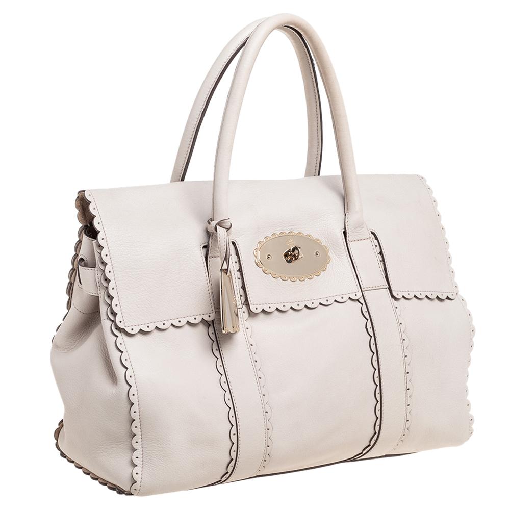 Mulberry Off White Leather Cookie Bayswater Satchel 5
