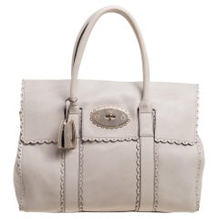 Mulberry Cremefarbene Bayswater-Tasche aus weißem Leder