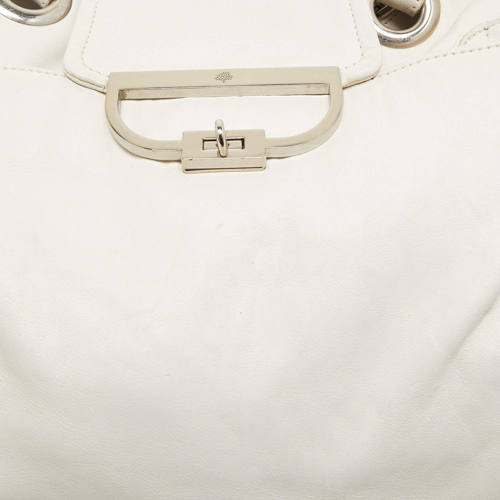 Mulberry Off White Leather Jenah Tote For Sale 8