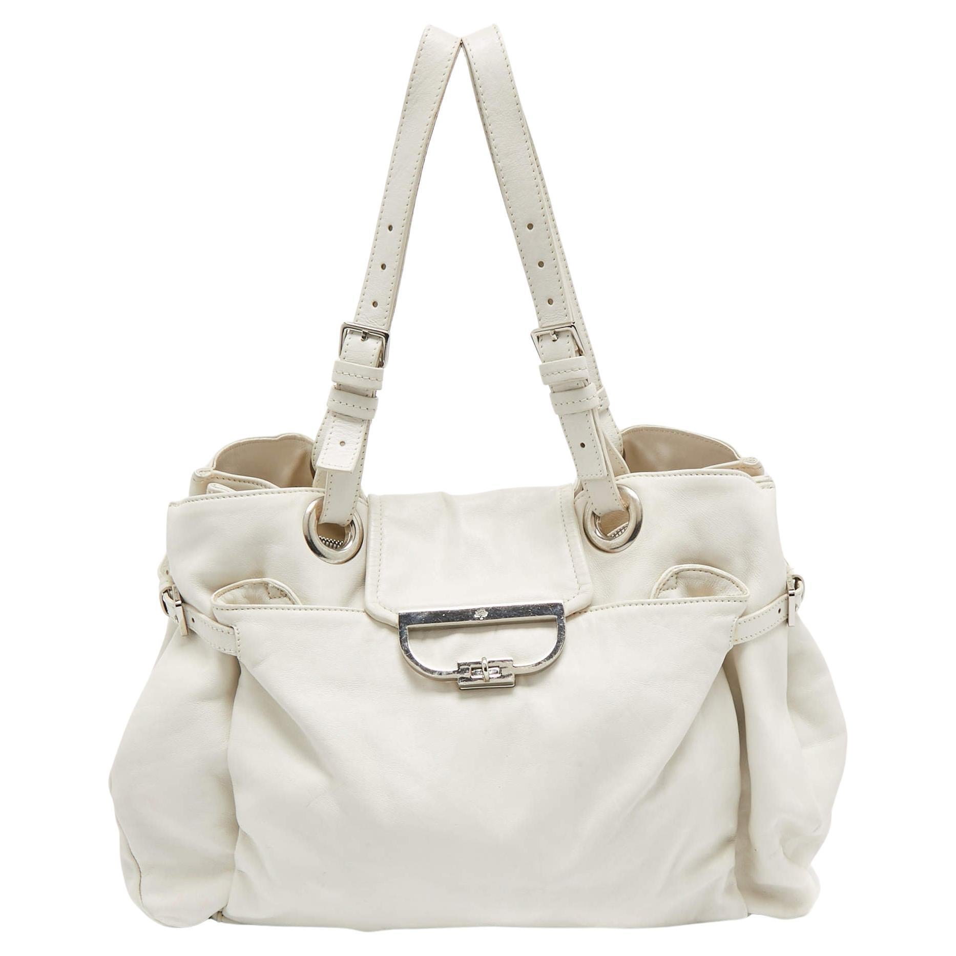 Mulberry Off White Leather Jenah Tote For Sale