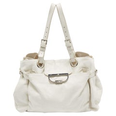 Used Mulberry Off White Leather Jenah Tote