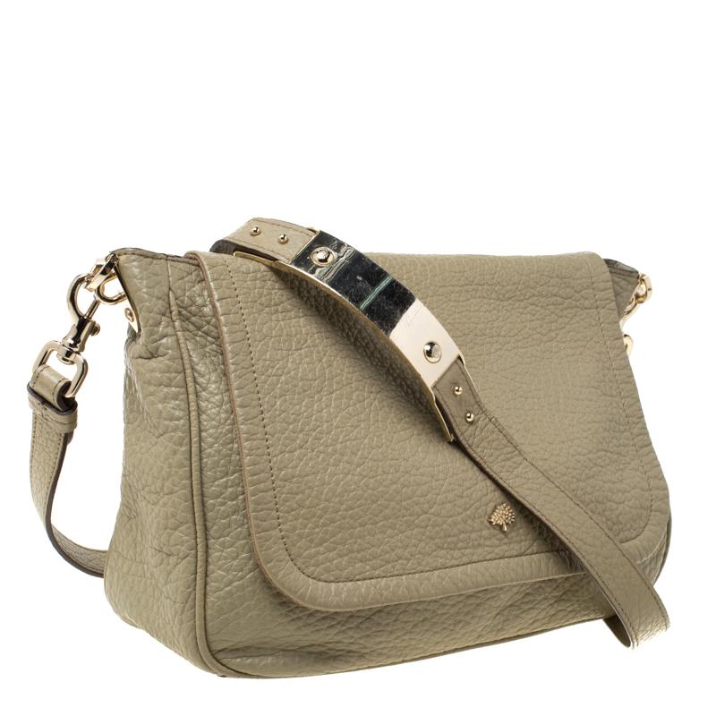 olive green leather crossbody bag