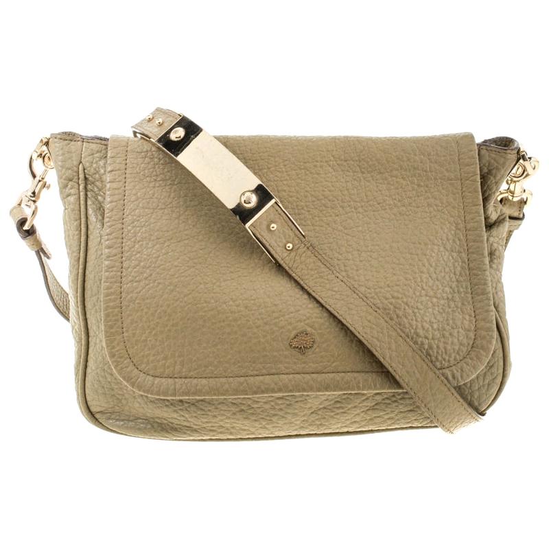 Mulberry Olive Green Leather Flap Crossbody Bag