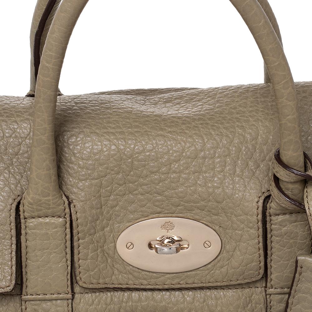 Women's Mulberry Olive Green Leather Small Bayswater Satchel