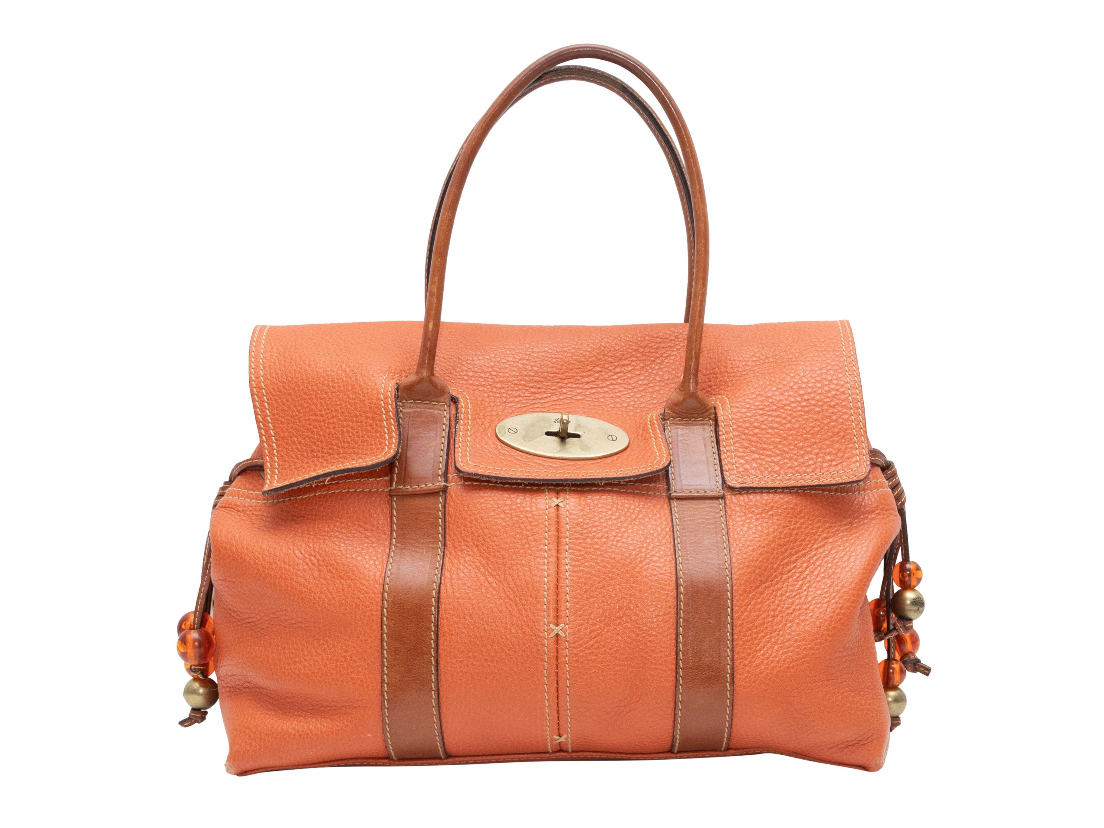 Women's Mulberry Orange Bayswater Leather Handbag