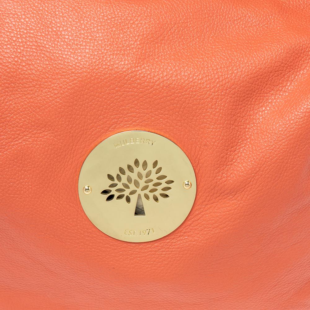 Mulberry Orange Leather Large Daria Hobo 6