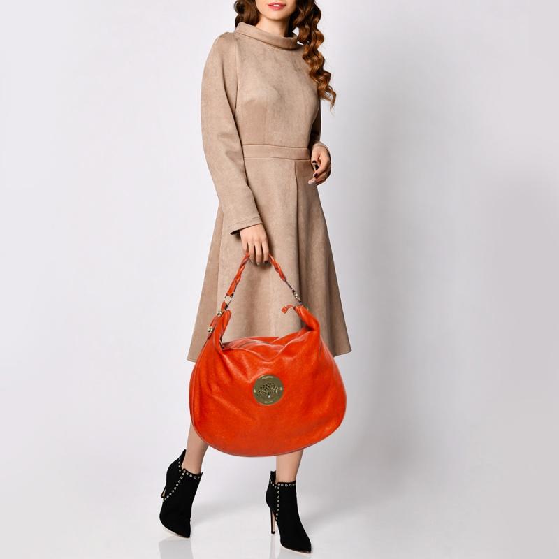 Mulberry Orange Leder Große Daria Hobo (Rot)