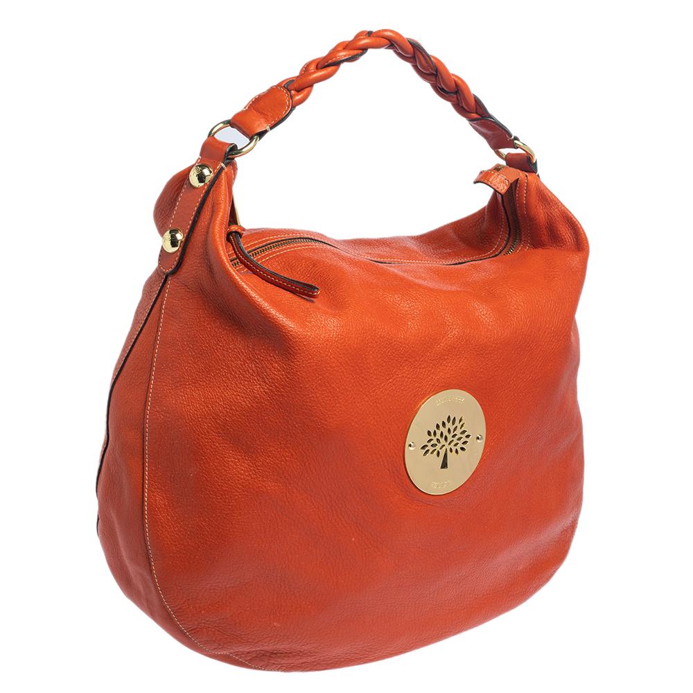Mulberry Orange Leder Große Daria Hobo im Zustand „Gut“ in Dubai, Al Qouz 2