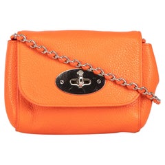 Mulberry Mini Lily Crossbody in pelle arancione