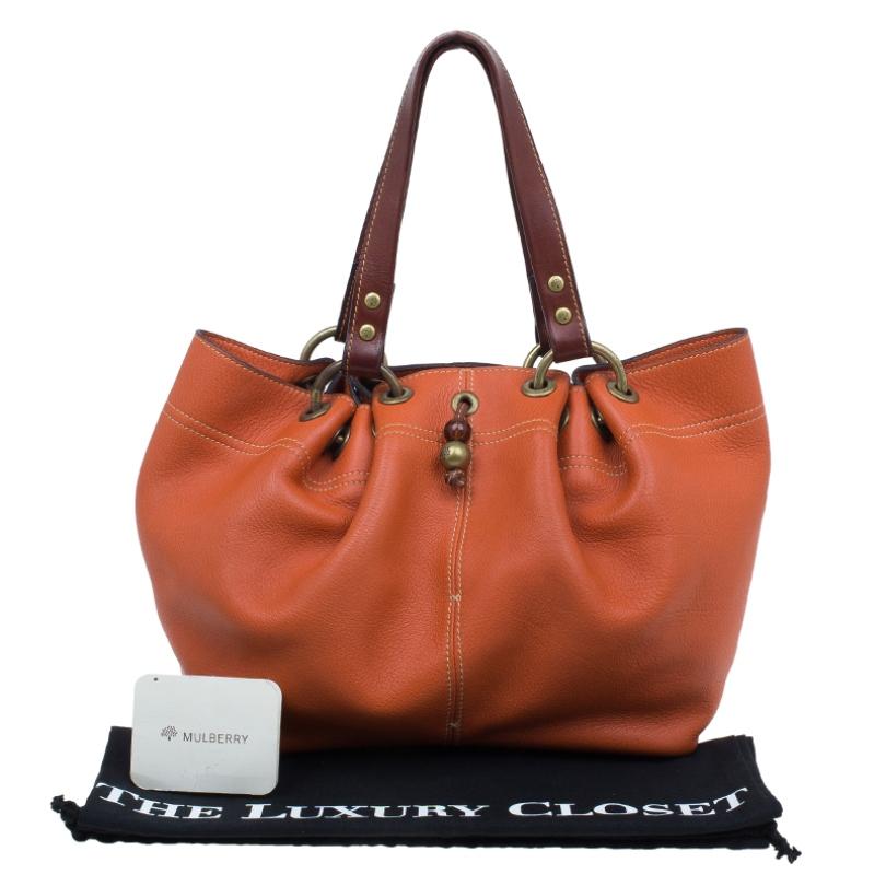 Mulberry Orange Matt Glove Leather Judy Tote Bag 11