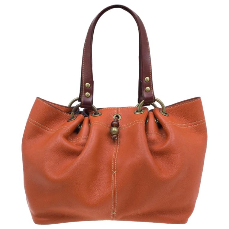 Mulberry Orange Matt Glove Leather Judy Tote Bag