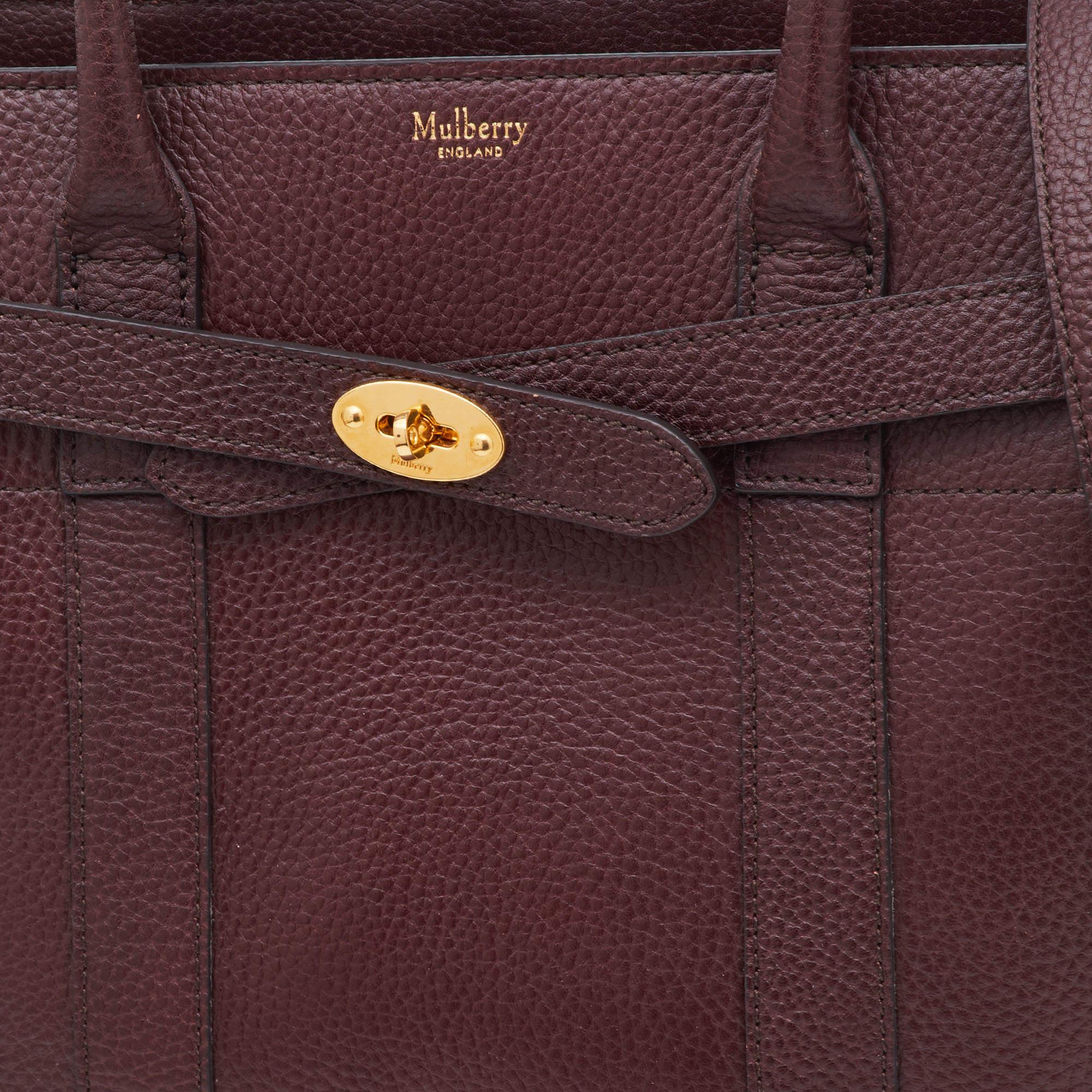 Mulberry Oxbood Grained Leather Small Zipped Bayswater Tote 5