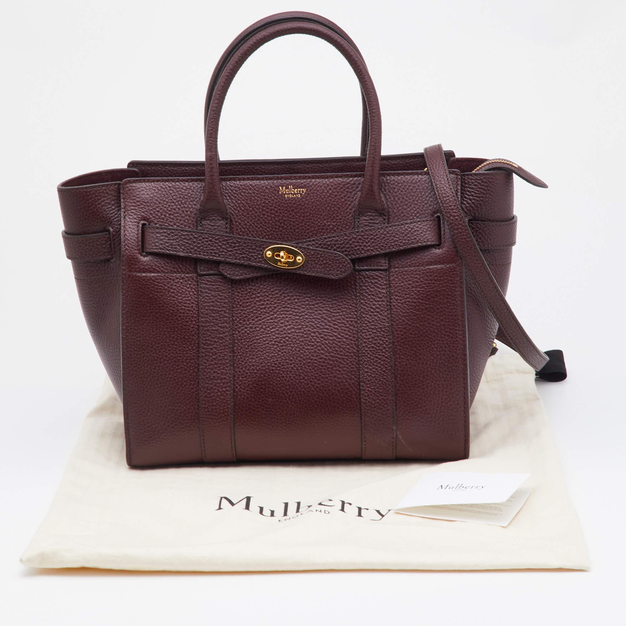 Mulberry Oxbood Grained Leather Small Zipped Bayswater Tote 10