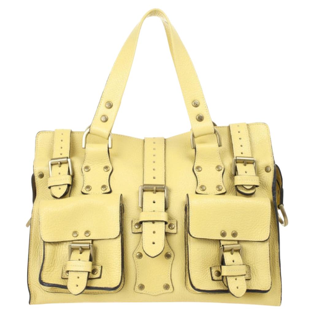 Mulberry Pale Yellow Leather Roxanne Satchel at 1stDibs