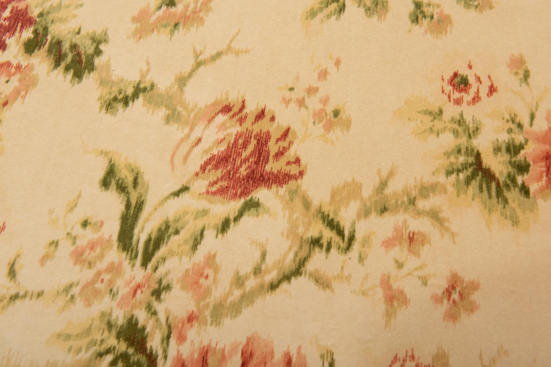 Contemporary Mulberry Pastel Velvet with Flowers For Sale