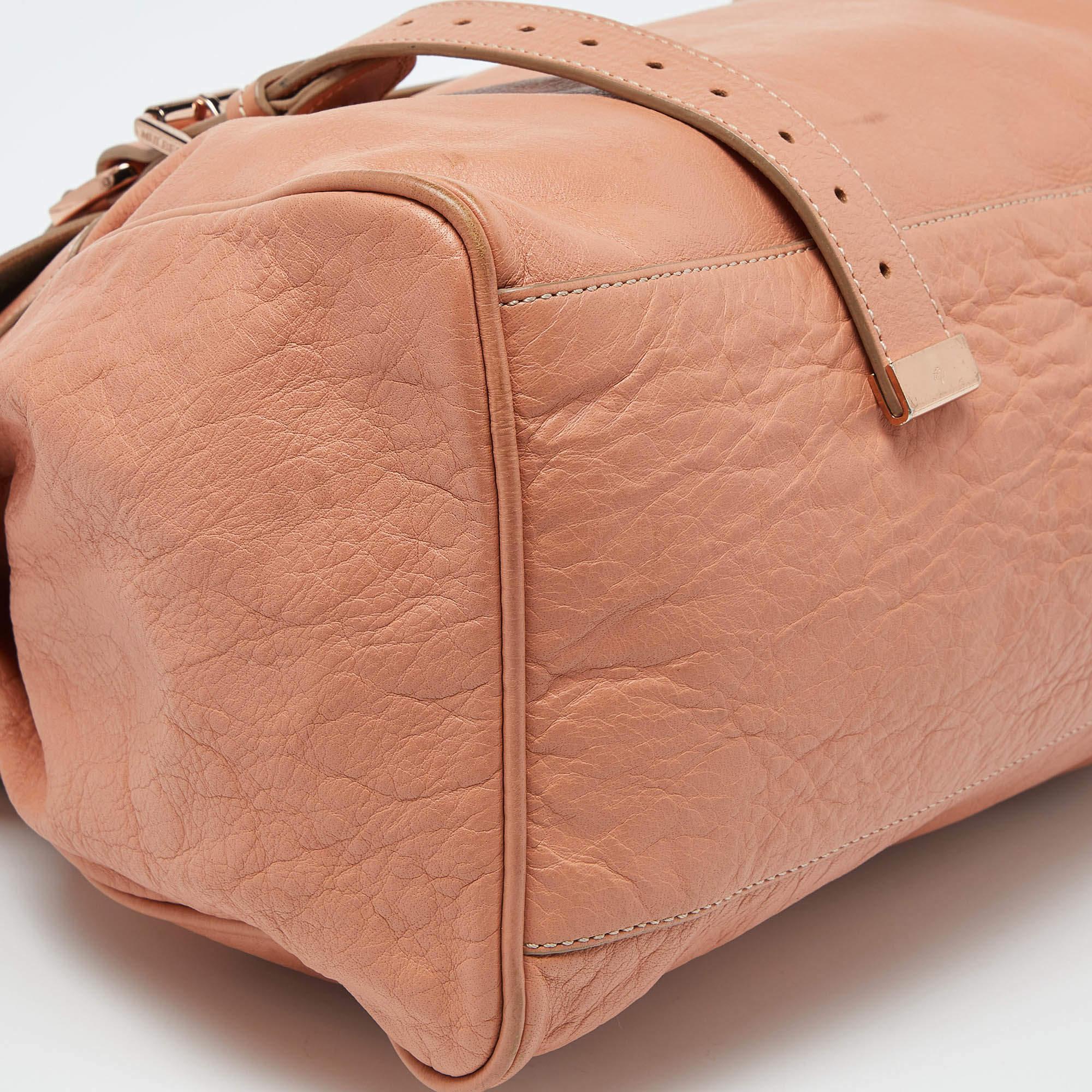 Mulberry Peach Leather Oversized Alexa Satchel For Sale 4