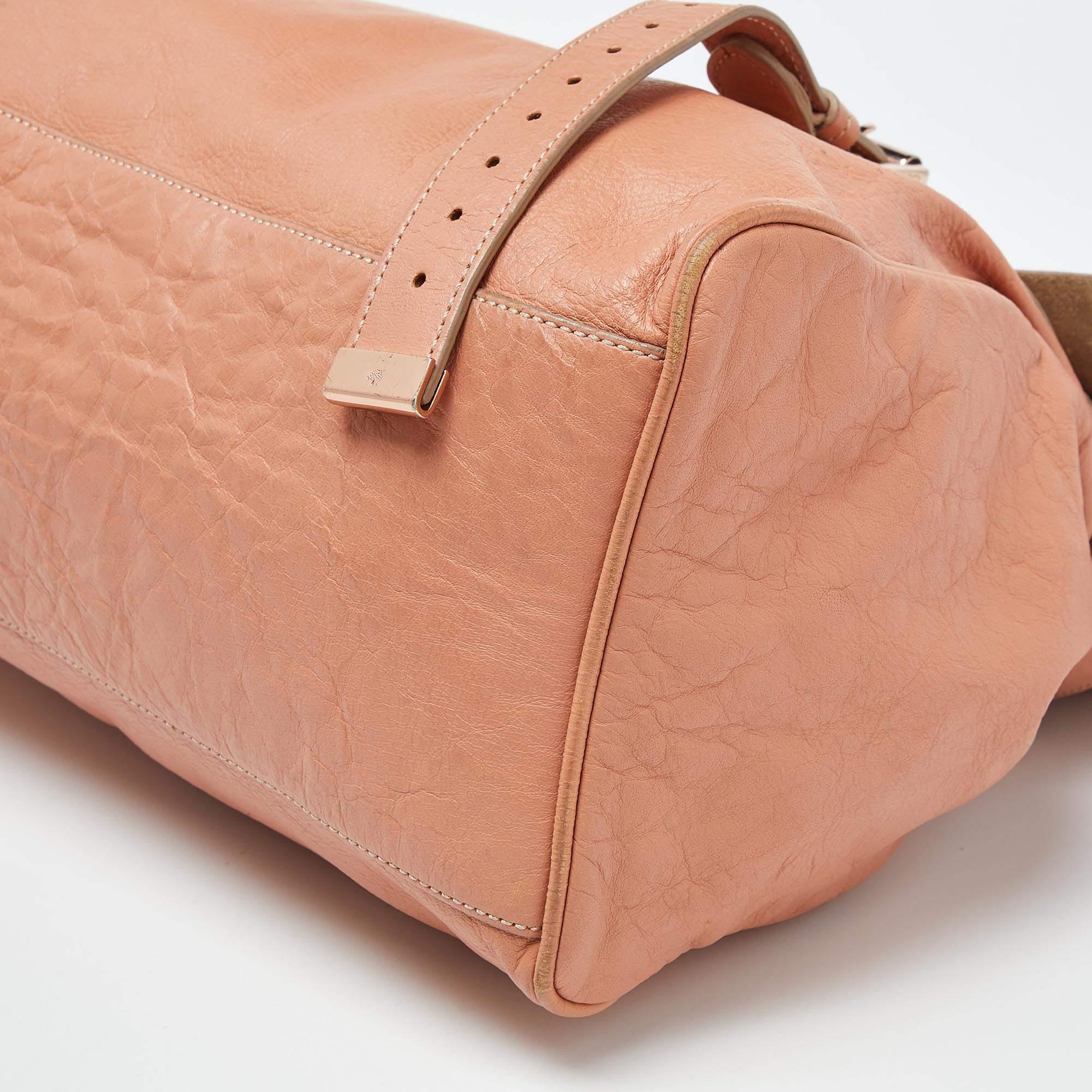 Mulberry Peach Leather Oversized Alexa Satchel For Sale 5