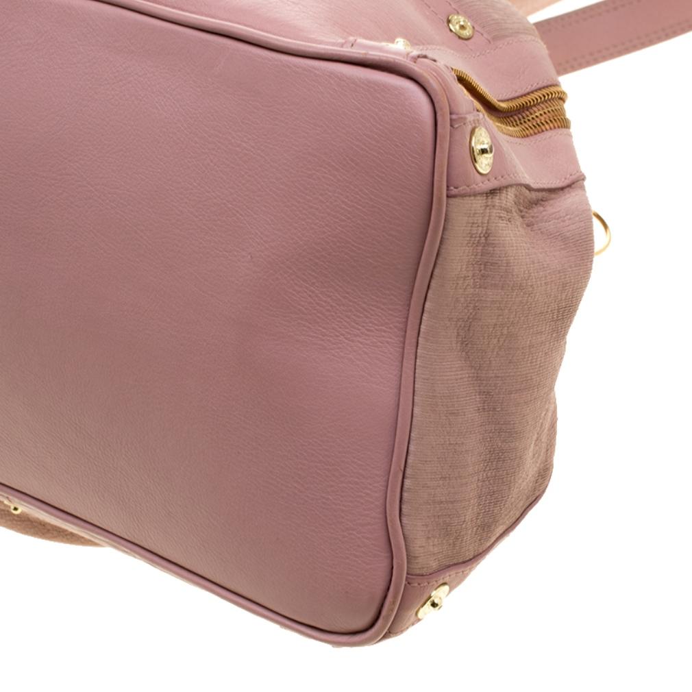 Mulberry Pink Leather Drawstring Tote 2