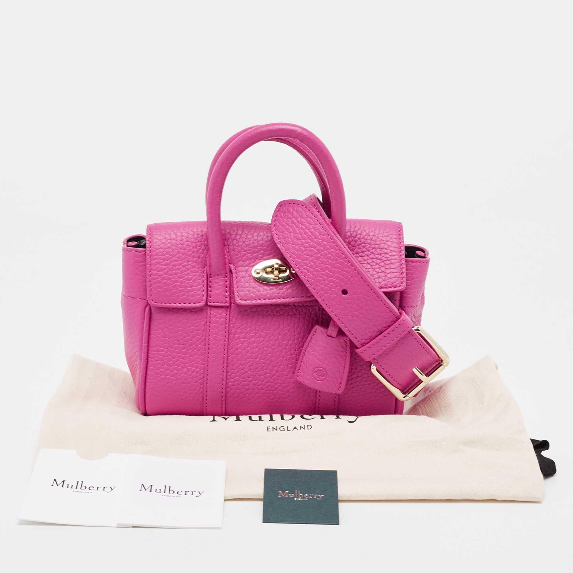Mulberry Pink Leather Mini Bayswater Satchel 8