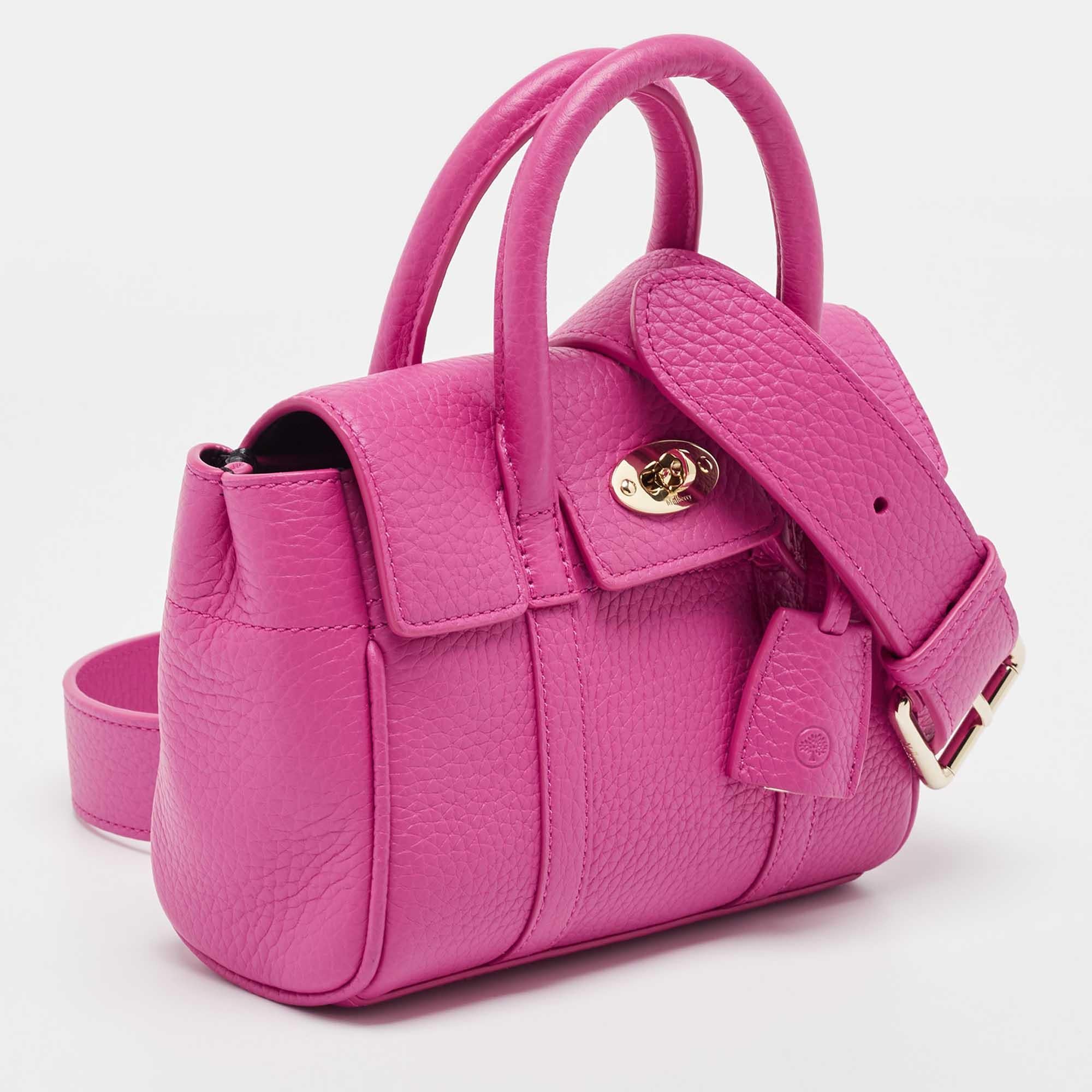 Mulberry Pink Leather Mini Bayswater Satchel 3